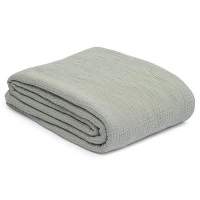 Покрывало двухстороннее из многослойного муслина травянисто-зеленого цвета из коллекции essential, 180х250 см