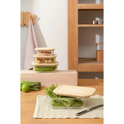 Контейнер для запекания и хранения eco store с крышкой из бамбука, 1520 мл