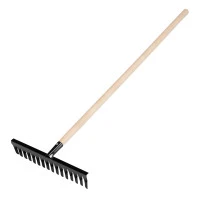 Грабли стальные, 420х1300 мм, 16 витых зубьев, деревянный черенок, Сибртех