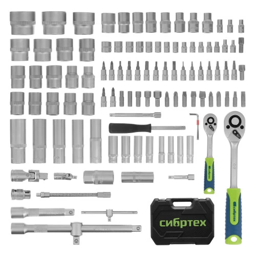 Набор инструментов, 1/2", 1/4", 108 предметов// Сибртех