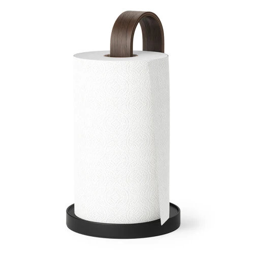 Держатель для бумажных полотенец bellwood, черный/орех