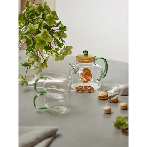 Набор кружек orb, 400 мл, прозрачные/зеленые, 2 шт.