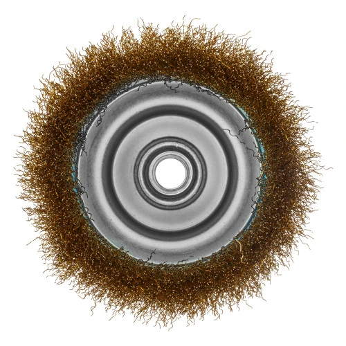 Щетка для УШМ, 125 мм, М14, "чашка", латунированная витая проволока Matrix