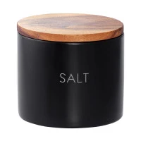 Банка керамическая для хранения соли, 400 мл, черная