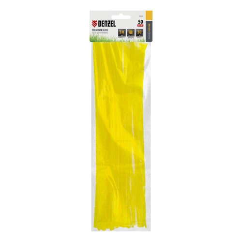 Леска для триммера, "зубчатый квадрат" нарезанная 3 мм х 30 см, 50 шт Flex cord Denzel