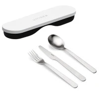 Набор столовых приборов в футляре on the go, белый, 3 шт.