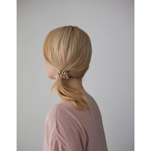 Набор из 4 шелковых резинок для волос бежевого цвета из коллекции essential