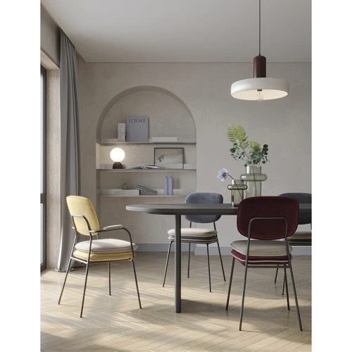 Стул pea, велюр, бордовый/бежевый