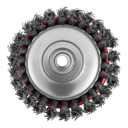 Щетка для УШМ, 125 мм, М14, "чашка", крученая проволока 0.8 мм Matrix