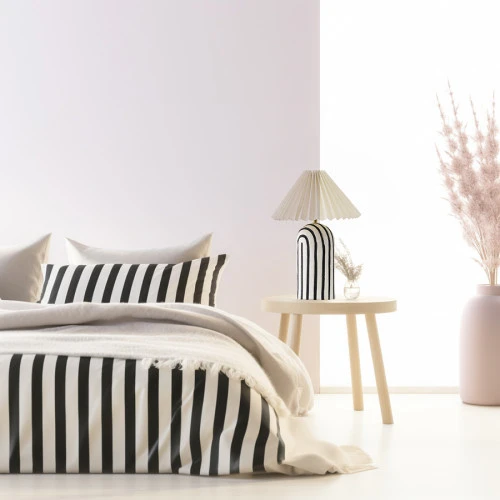 Светильник настольный stripel, D30х44 см, черный/белый