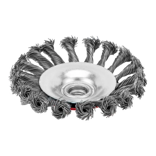 Щетка для УШМ, 115 мм, М14, "тарелка", крученая проволока 0.5 мм Matrix