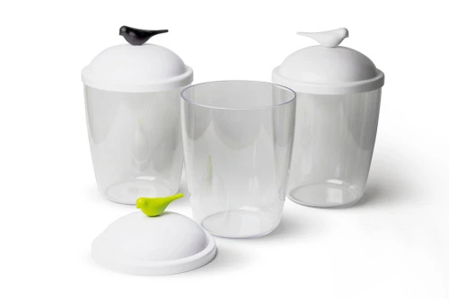 Емкость для льда sparrow, белая с зеленым декором