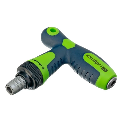 Отвертка Т-образная реверсивная с набором бит, торцевых головок, 33 предмета, CrV Сибртех