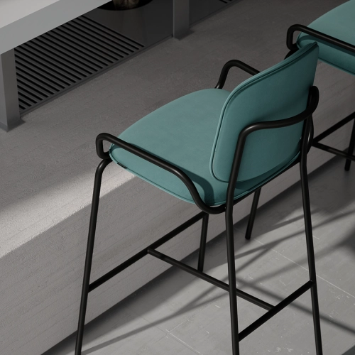 Стул барный ror, 2 frame, велюр, черный/серый