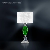 Настольная лампа 180-918/7942 с абажуром и хрусталем СПЕКТР