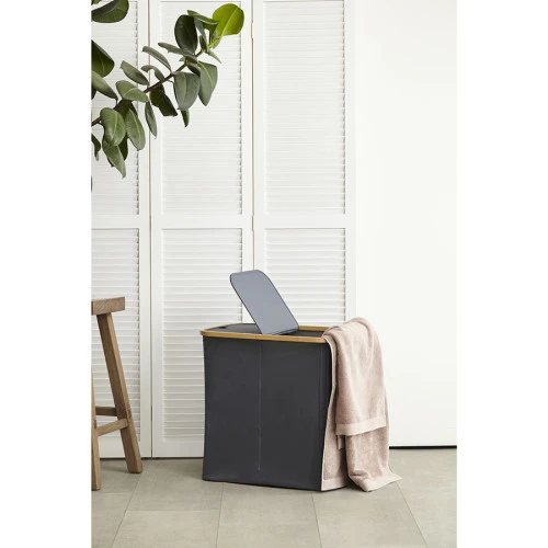 Корзина для белья с двумя отделениями neat twin, 53,5х33х53 см, серая