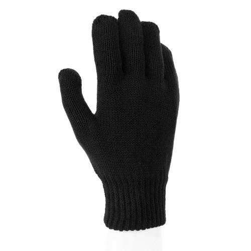 Перчатки трикотажные, акрил, двойные, черный, двойная манжета Сибртех