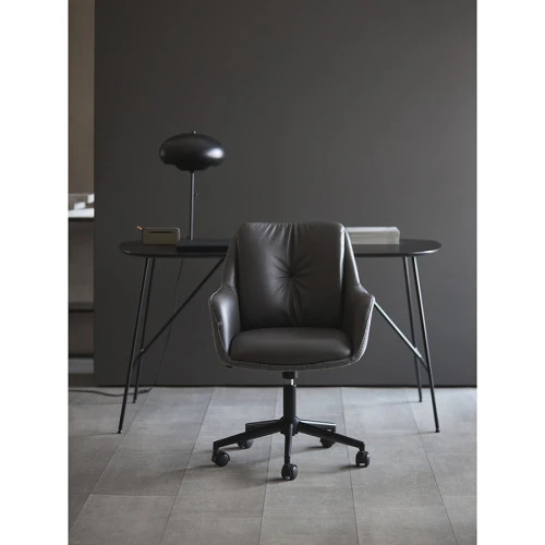 Стул на колесиках allar, экокожа, рогожка, серый