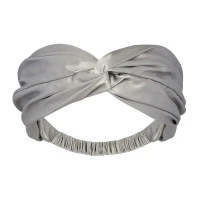 Повязка для волос из натурального шелка светло-серого цвета из коллекции essential