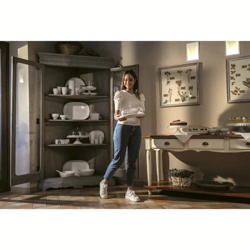 Блюдо для торта с крышкой tiffany, D36 см, молочно-белое