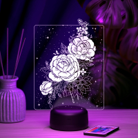 3D светильник  Светильник "Пионы"