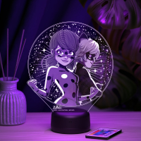 3D светильник  Леди Баг и супер кот