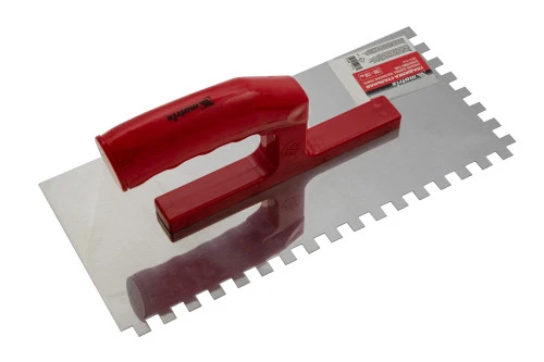 Гладилка из нержавеющей стали, 280 х 130 мм, зеркальная полировка, пластмассовая ручка, зуб 8 х 8 мм Matrix