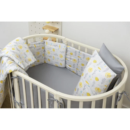 Комплект постельного белья из сатина с принтом oceania world из коллекции tiny world, 100х120 см