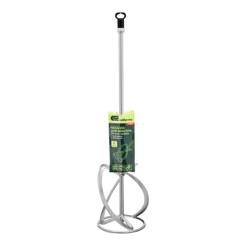 Насадка для миксера, для легких растворов, 140 х 590 мм, оцинкованная, хвостовик резьба М14 Сибртех