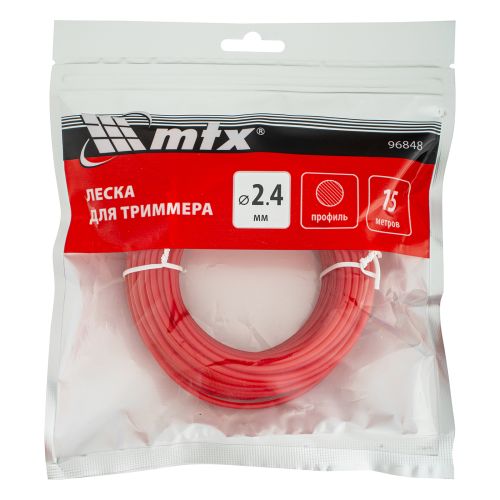 Леска для триммера круглая 2,4 мм х 15 м MTX