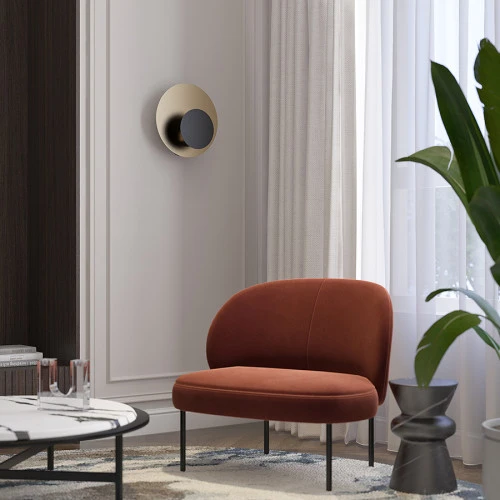 Светильник настенный stone, D35,5х15,5 см, черный/золотистый