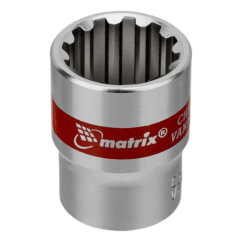 Набор универсальных торцевых головок 1/4", Spline, CrV, 4-13мм, 10 штук Matrix