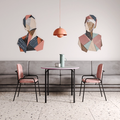 Столик кофейный ror, D50 см, черный/серый/розовый