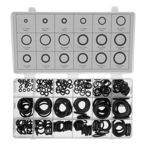 Набор резиновых уплотнительных прокладок, D 3-23 мм, 279 предметов Сибртех