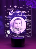 3D светильник  Ночник - Метрика детская с фото