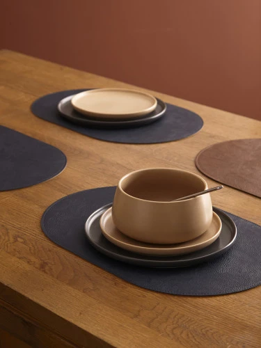 Набор из 4-х двухсторонних сервировочных салфеток pool, 30х45 см, синий/коричневый