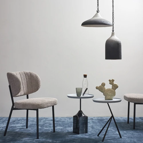 Столик приставной sustainable collection, D38 см, серо-голубой/черный