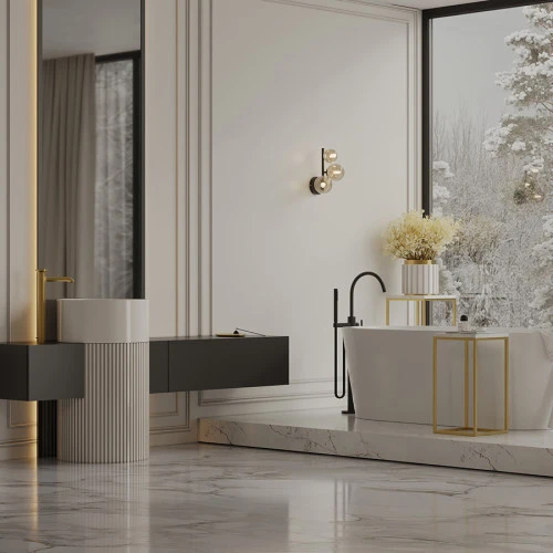 Набор из 2-х столиков mayen gold, белые/золотистые