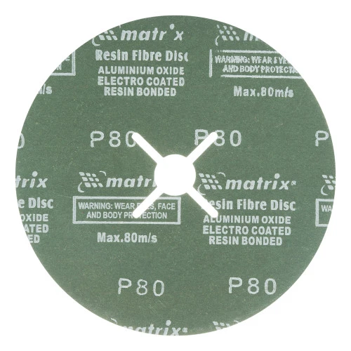 Круги фибровые 5 шт, Р 80, 180 х 22 mm Matrix