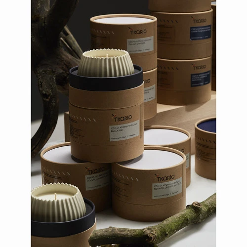 Свеча ароматическая sandalwood, bergamot & citrus из коллекции edge, бежевый, 30 ч