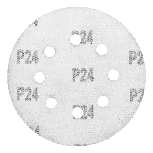 Круг абразивный на ворсовой подложке под "липучку", перфорированный, P 24, 125 мм, 5 шт Matrix