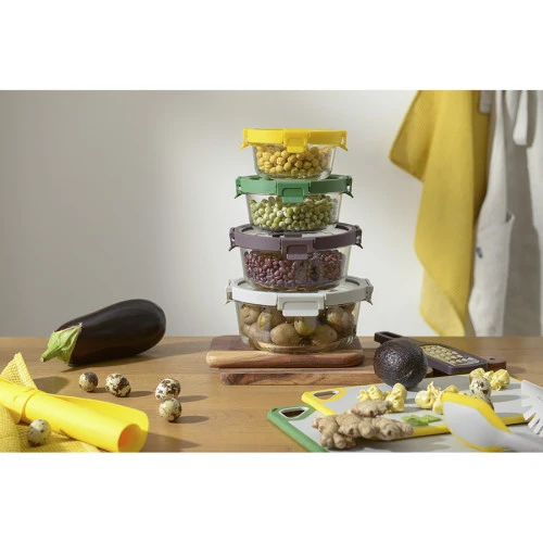 Контейнер для запекания и хранения круглый с крышкой, 950 мл, темно-сливовый