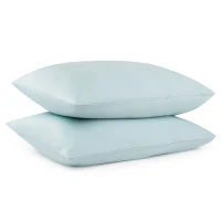 Набор из двух наволочек из сатина голубого цвета из коллекции essential, 50х70 см