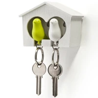 Держатель для ключей duo sparrow, белый/зеленый