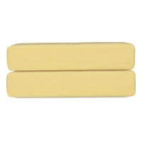 Простыня на резинке из стираного перкаля светло-желтого цвета из коллекции essential, 160х200х30 см