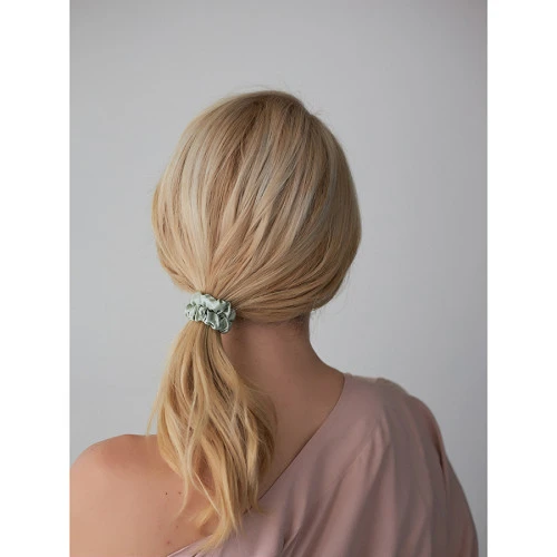 Набор из 4 шелковых резинок для волос мятного цвета из коллекции essential