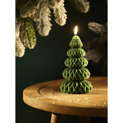 Свеча декоративная origami зеленого цвета из коллекции new year essential, 19 см