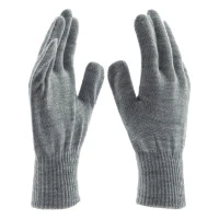 Перчатки трикотажные, акрил, серая туча, двойная манжета Сибртех