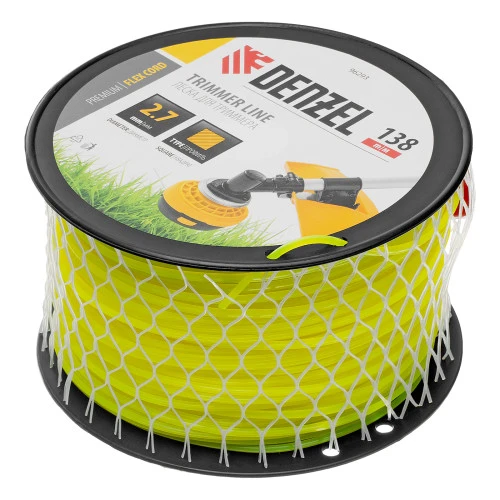 Леска для триммера квадрат, 2,7м х 138м, на DIN катушке FLEX CORD Denzel