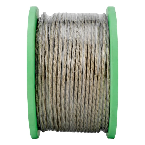 Трос металлополимерный прозрачный ПР-5.0, толщина 4.0 мм, катушка 100 метров Сибртех